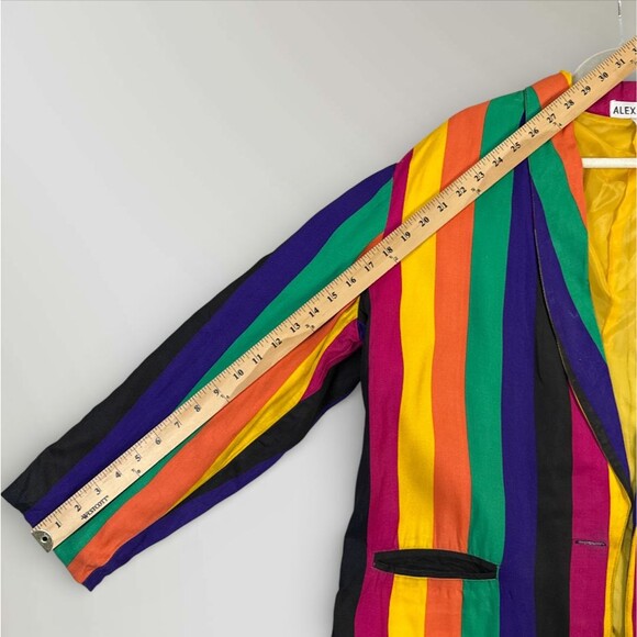 Vintage Rainbow Striped Women's Blazer - Picture 12 of 14